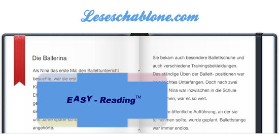 EASY READING Leseschablone