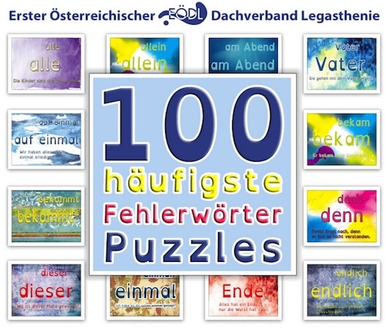 Spiel für die Rechtschreibung: Wortpuzzles