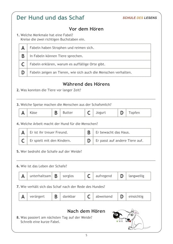 Audimus – Aufgaben zum Hörverständnis