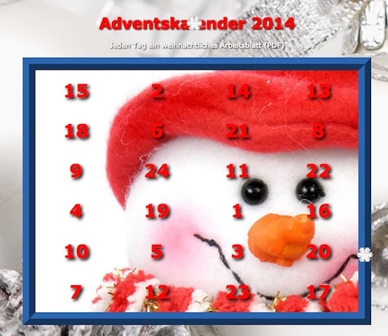 Adventkalender und Adventspiele