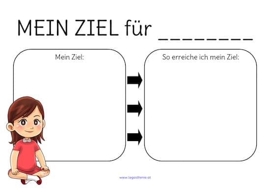 Meine Ziele, lernen, lernen zu lernen, Lerntipp, Organisation, Kinder, Eltern, kostenlos, Vorlage, AFS-Methode