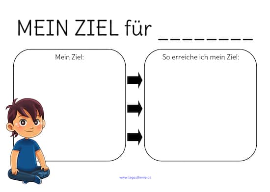 Meine Ziele, lernen, lernen zu lernen, Lerntipp, Organisation, Kinder, Eltern, kostenlos, Vorlage, AFS-Methode