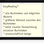 EasyReading, Broschüre, Fonts, Schriftarten, Legasthenie, Lesen, Schule, Kinder, Eltern, Lehrer, Hilfe