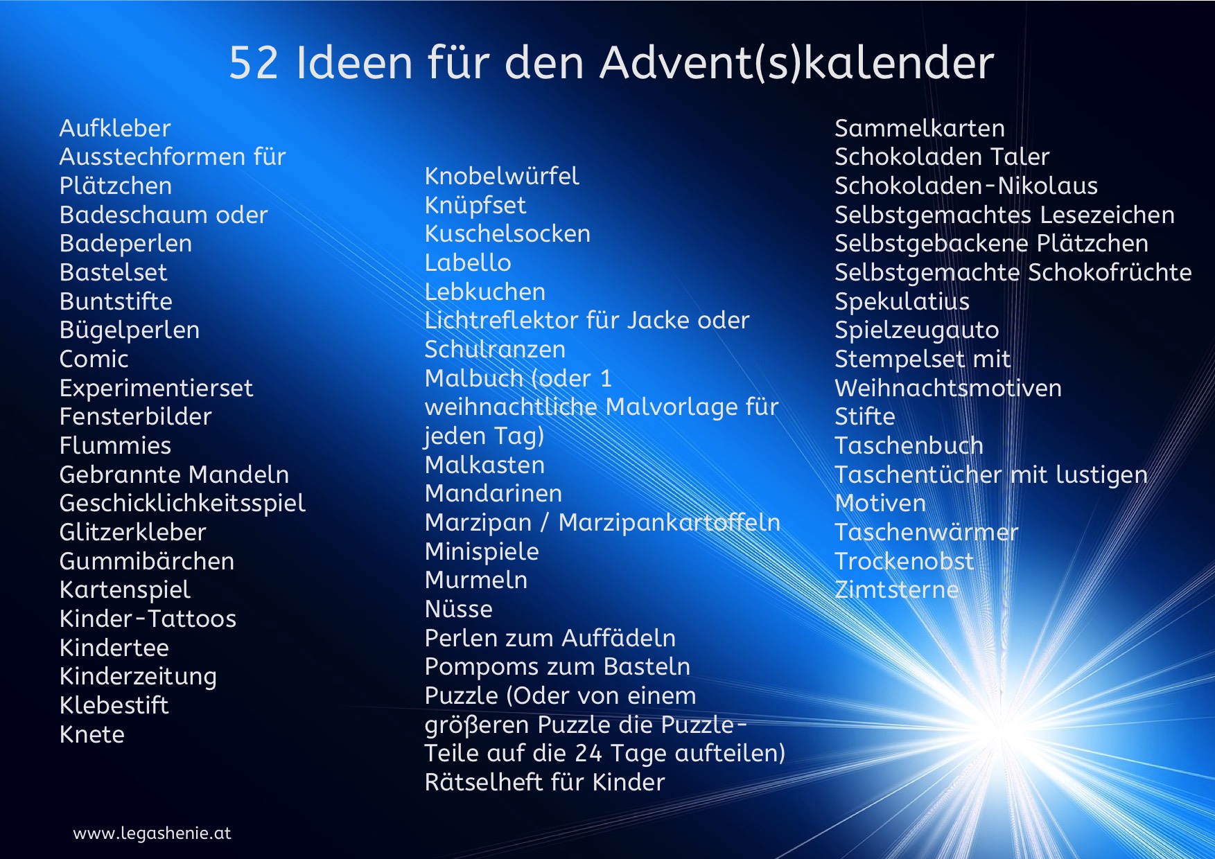 52 Ideen für einen Adventkalender