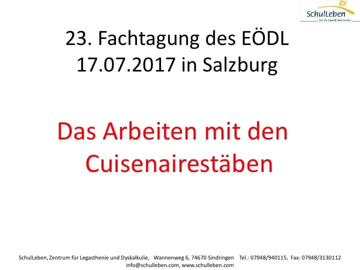 Das Arbeiten mit den Cuisenairestäben