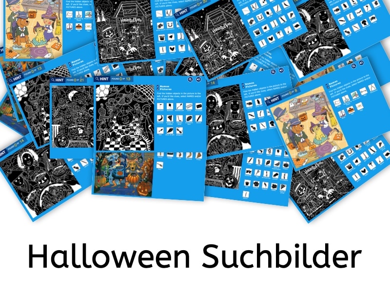 Kniffelige Suchbilder zu Halloween (online)