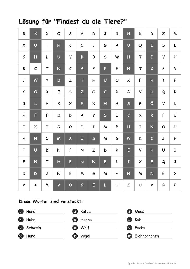 Wörtersuche – Übungen leicht erstellen