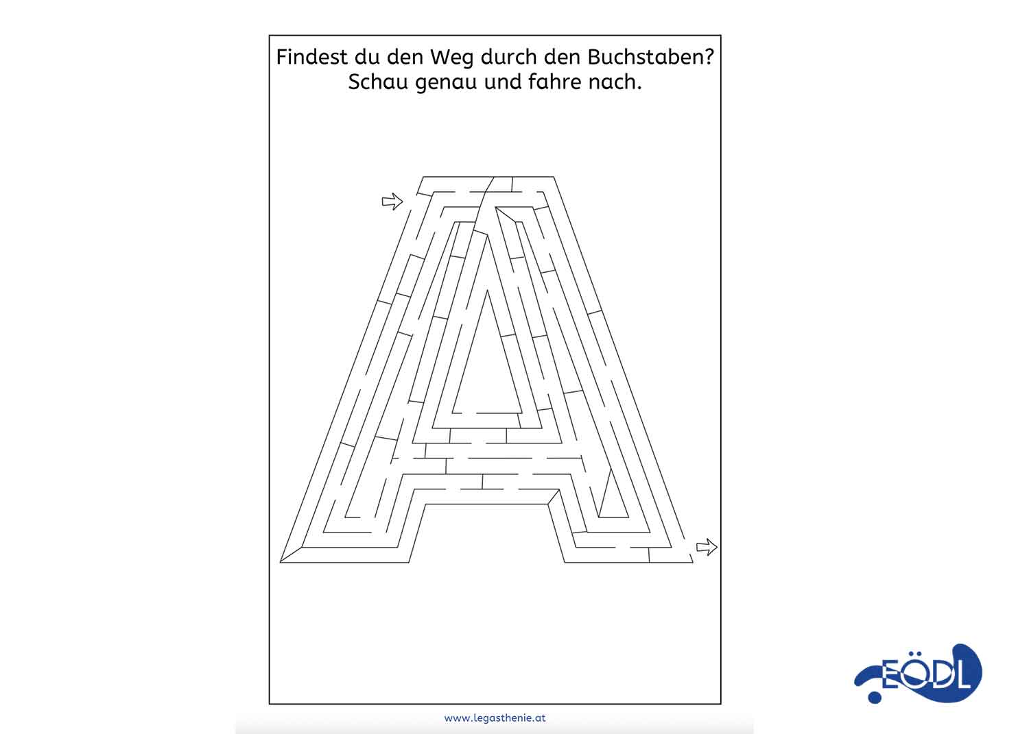 Geniale Buchstabenlabyrinthe: Eine unterhaltsame Möglichkeit, die Wahrnehmung und Orientierung zu fördern