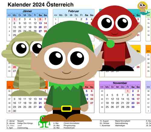 Kalender 2024 mit Übungen