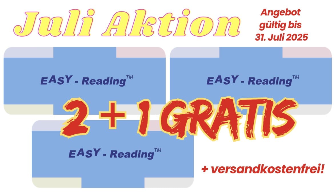 Juli-Aktion: Easy Reading Leseschablone 2 + 1 GRATIS!